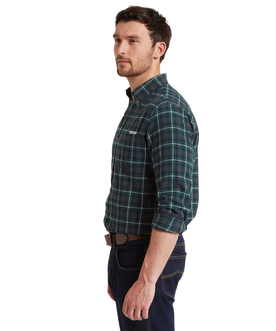 Schöffel Mens Countrywear, the Akenham Shirt in Botanical Green