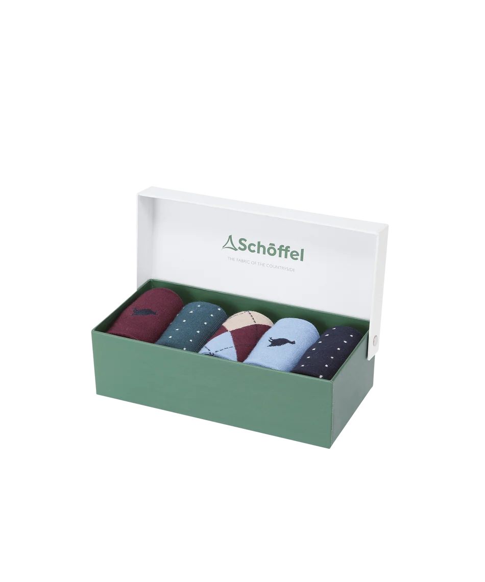 Schöffel, the Bamboo Sock (Box Of 5) in Argyle Pattern Mix