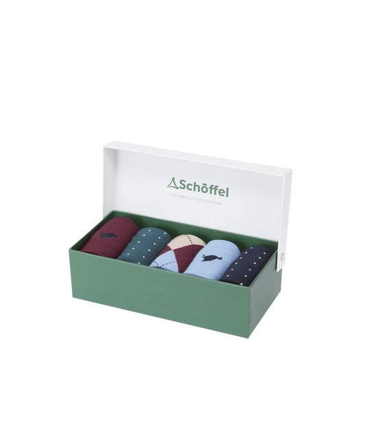 Schöffel, the Bamboo Sock (Box Of 5) in Argyle Pattern Mix
