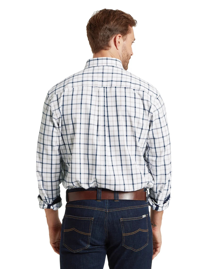 Schöffel, the Brancaster Classic Shirt - Oxford Navy Check