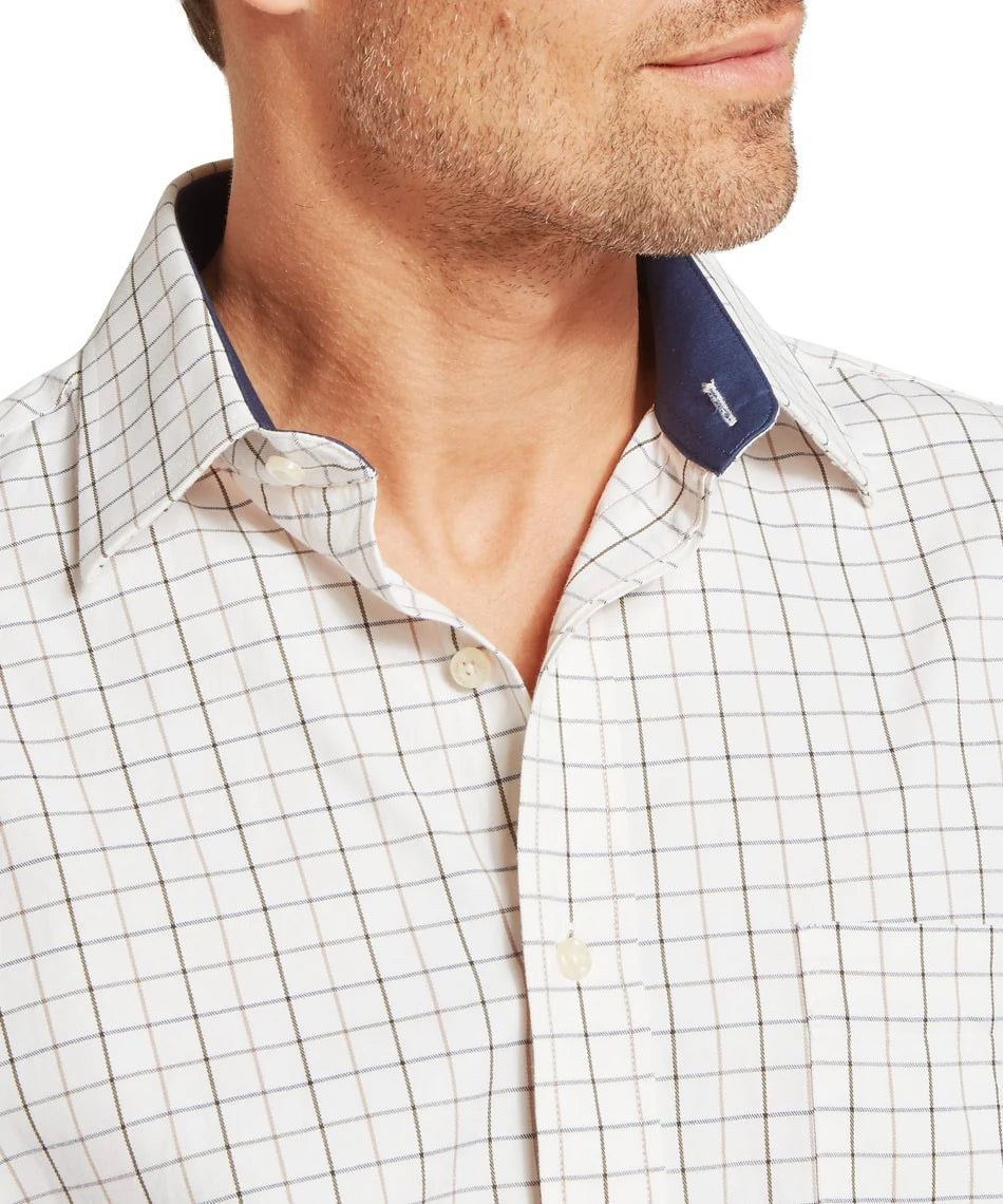 Schöffel, the Burnham Tattersall Classic Shirt in Blueberry Tattersall