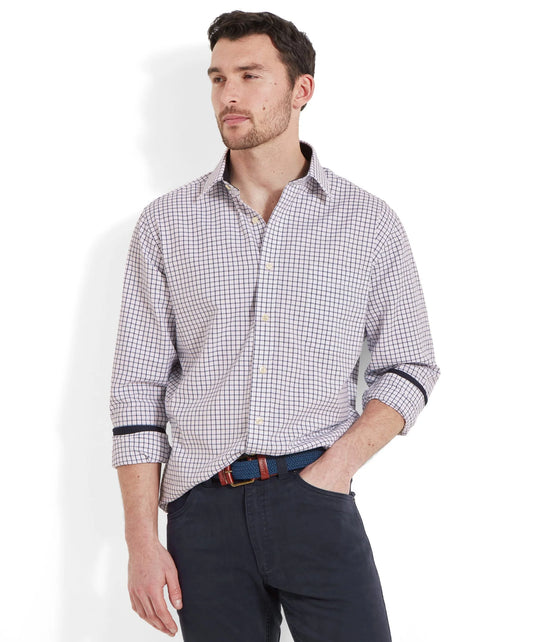 Schoffel Mens Countrywear, the Cambridge Classic Shirt in Dark Navy