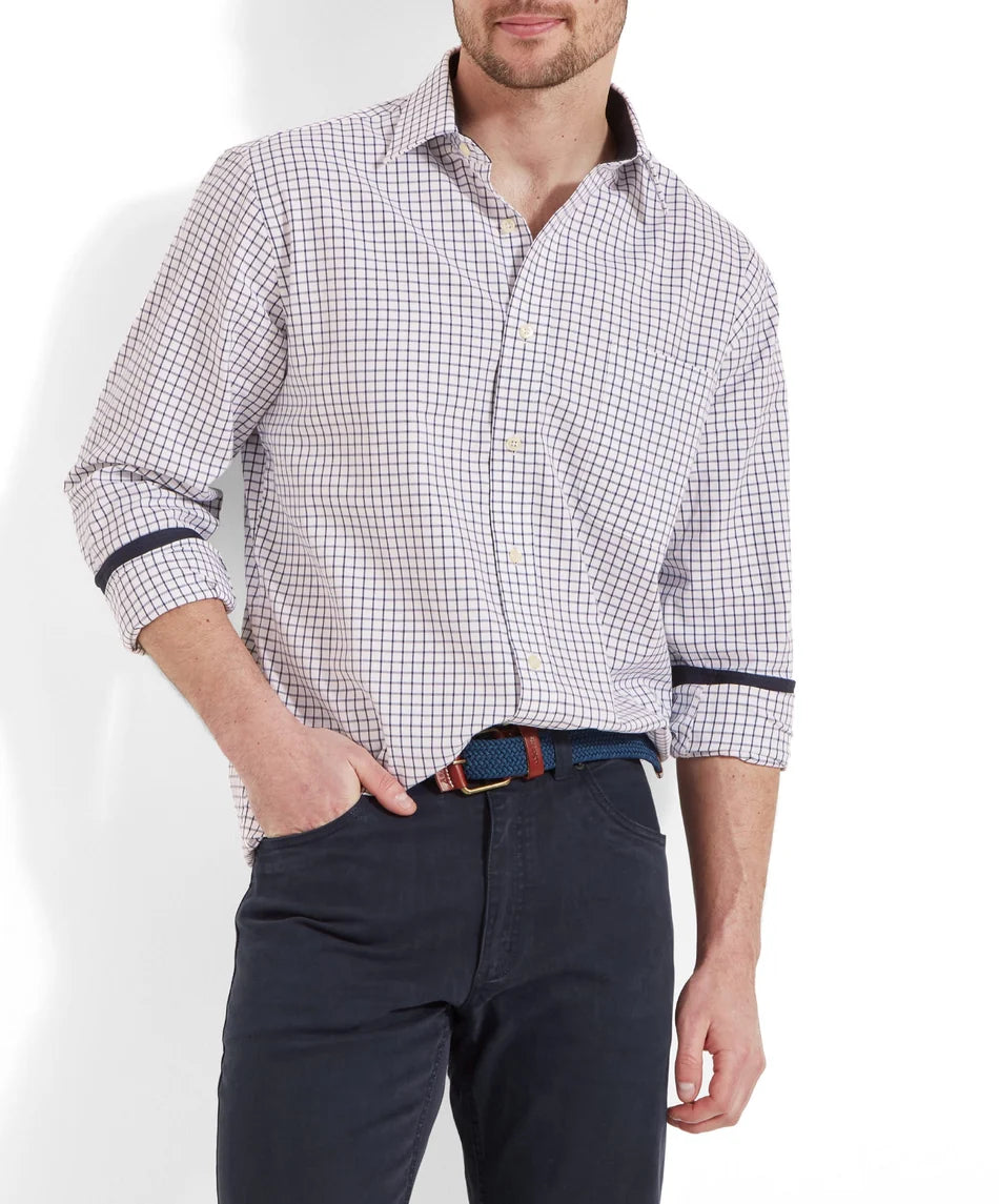 Schöffel Mens Countrywear, the Cambridge Classic Shirt in Dark Navy
