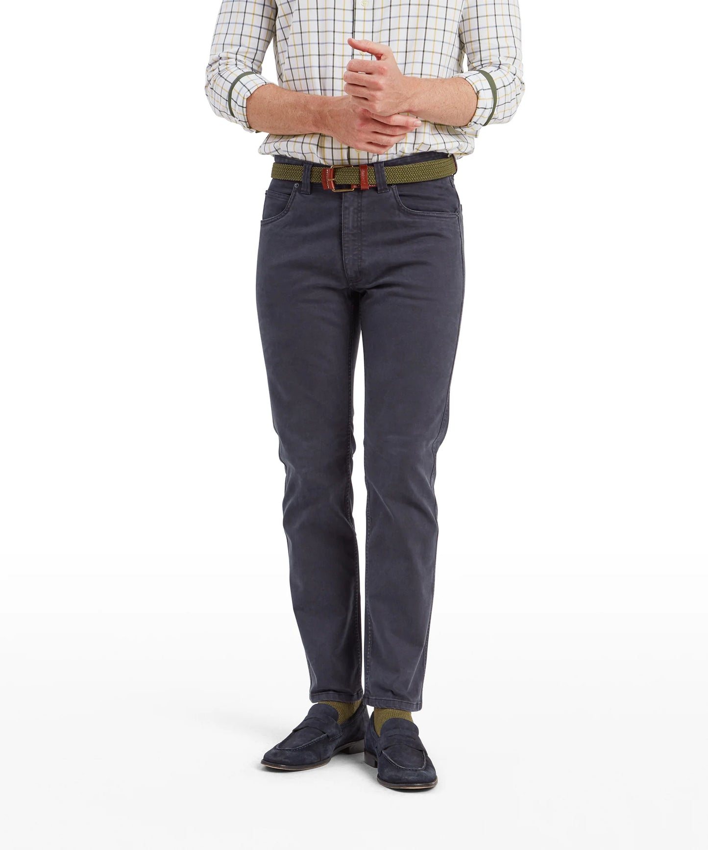 Schoffel Mens Countrywear, the Canterbury 5 Pocket Jean in Charcoal