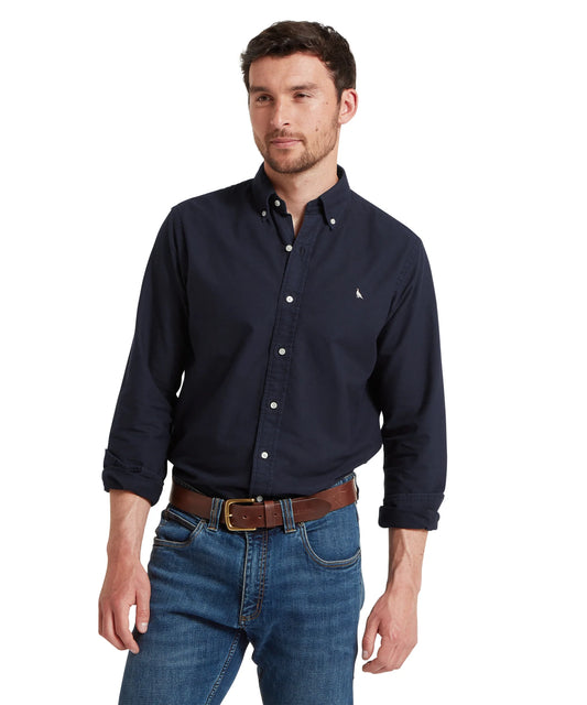 Schoffel Mens Countrywear, the Cavendish Oxford Shirt in Navy