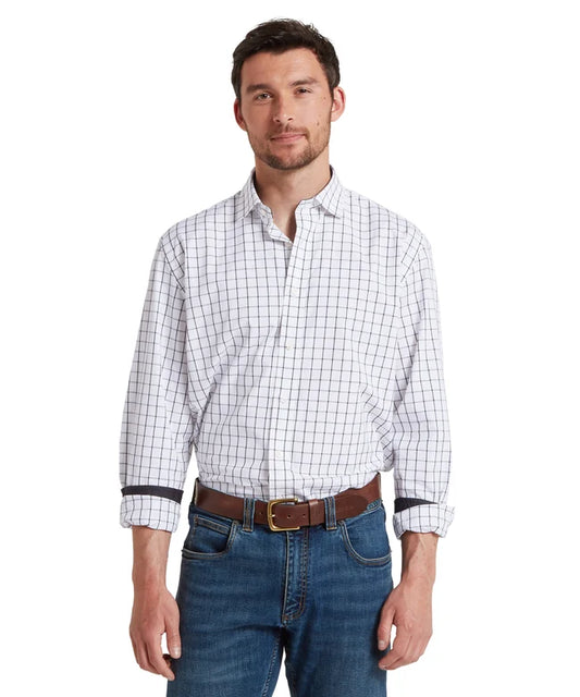 Schöffel Mens Countrywear, the Halesworth Tailored Shirt in Blue Check