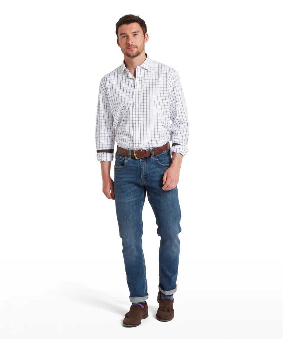 Schöffel Mens Countrywear, the Halesworth Tailored Shirt in Blue Check