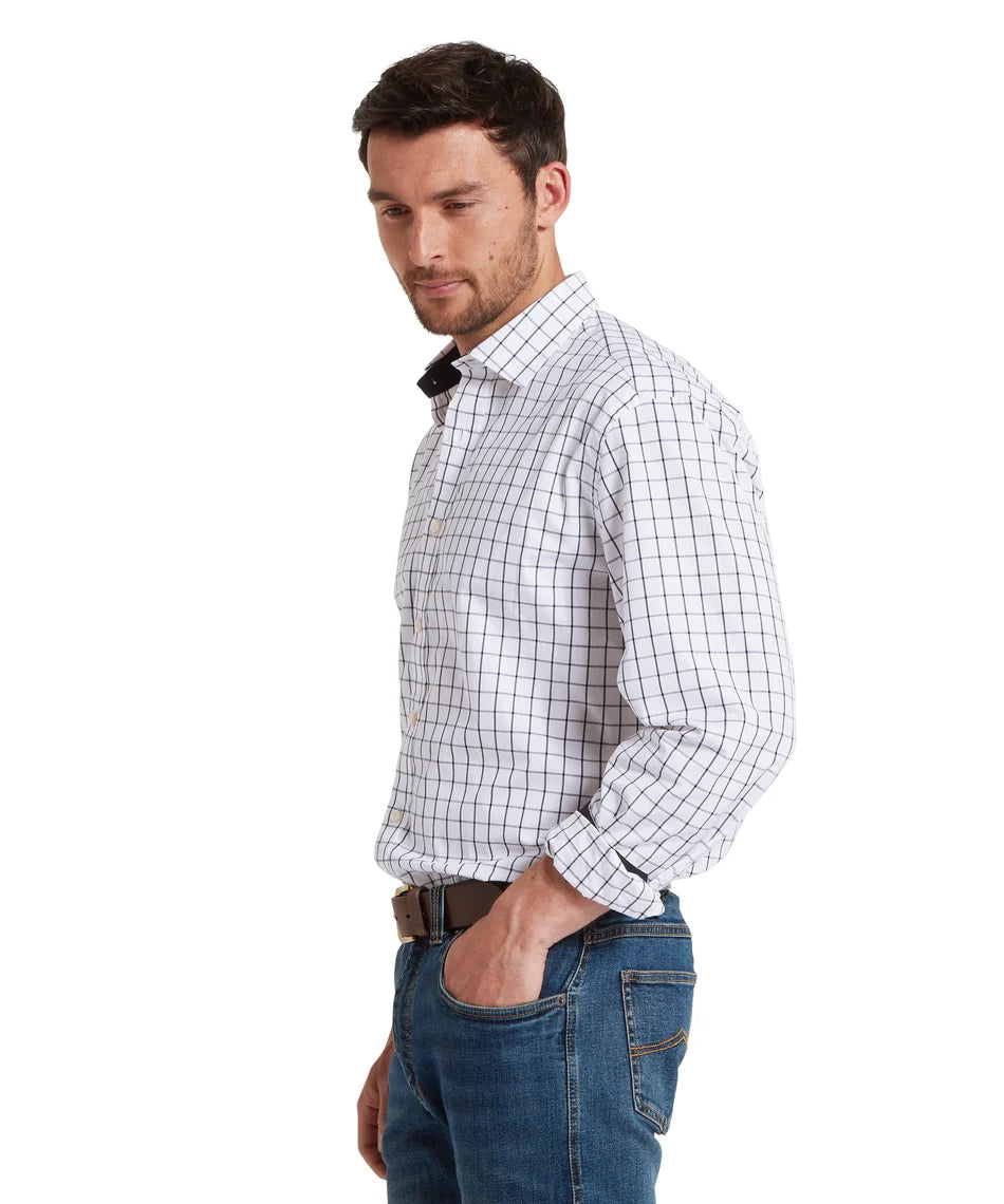 Schöffel Mens Countrywear, the Halesworth Tailored Shirt in Blue Check
