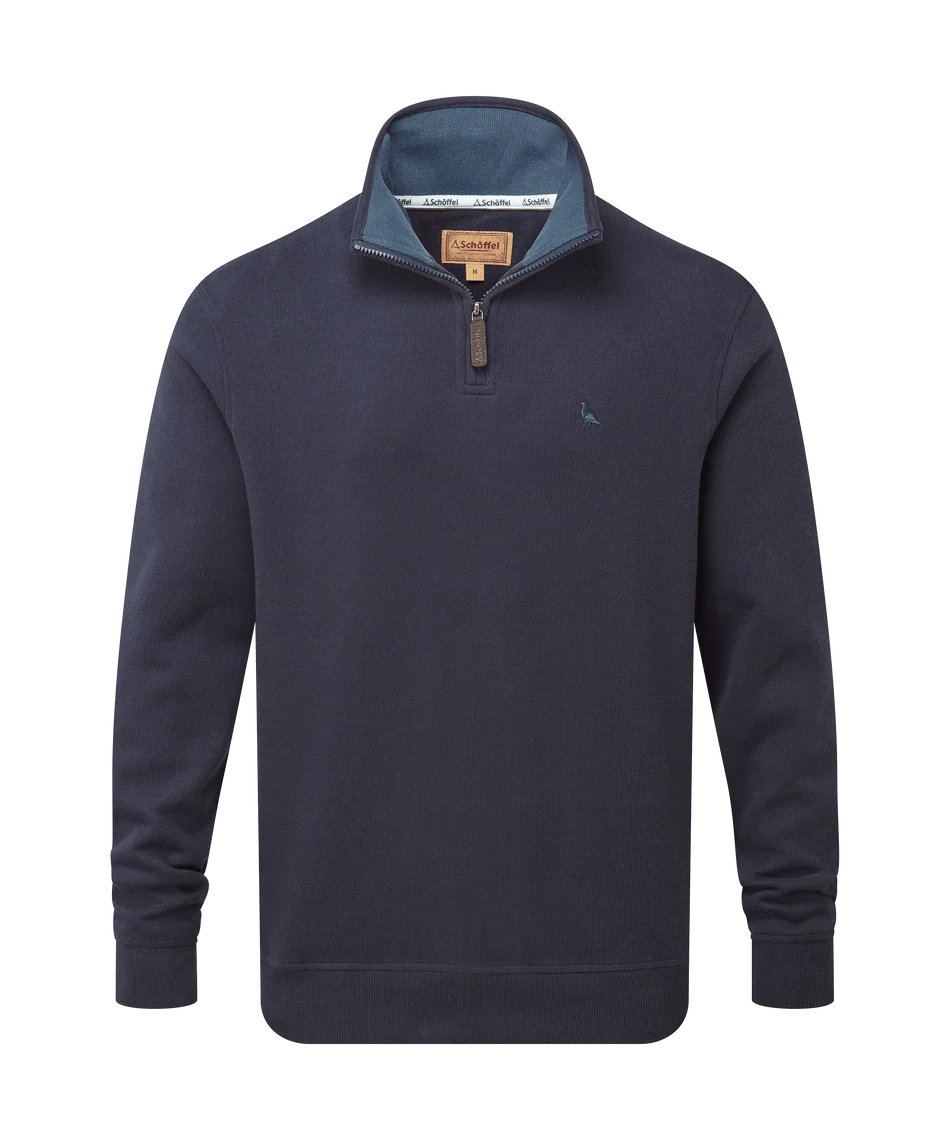 Schöffel, the Kingsand 1/4 Zip Jumper in Dark Navy