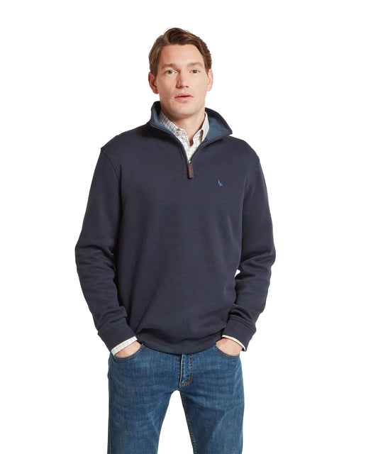 Schöffel, the Kingsand 1/4 Zip Jumper in Dark Navy