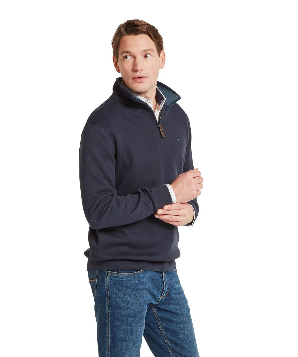 Schöffel, the Kingsand 1/4 Zip Jumper in Dark Navy