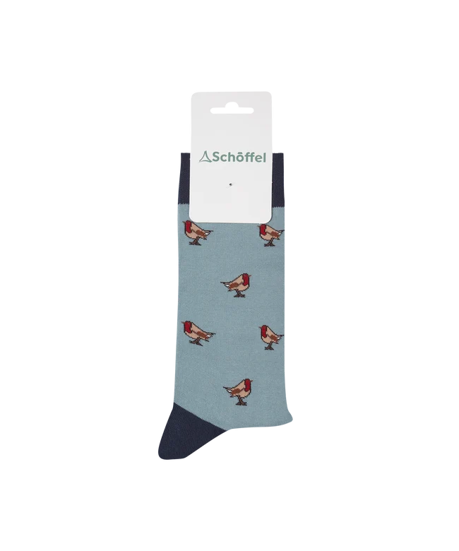 Schöffel, the Men'S Single Cotton Sock in Sterling Blue Robin