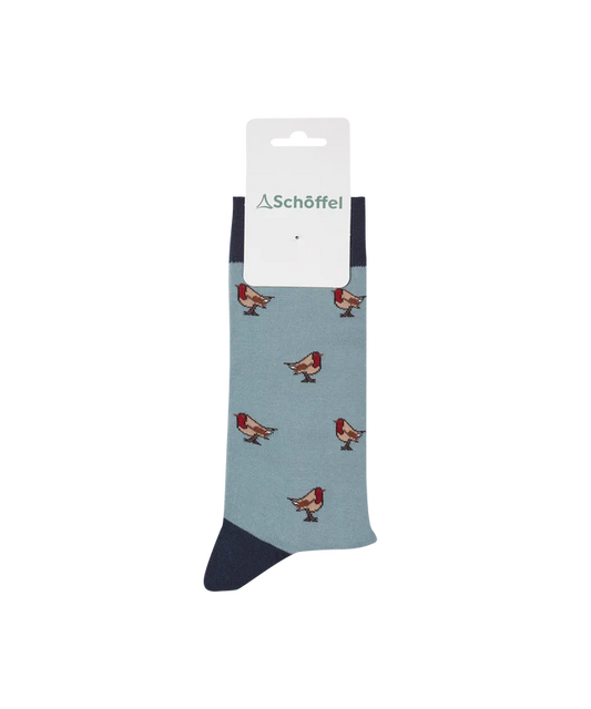 Schöffel, the Men'S Single Cotton Sock in Sterling Blue Robin