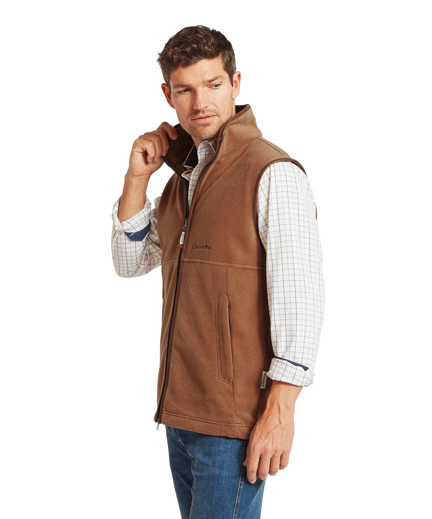 Schoffel, the Oakham Fleece Gilet in Toffee