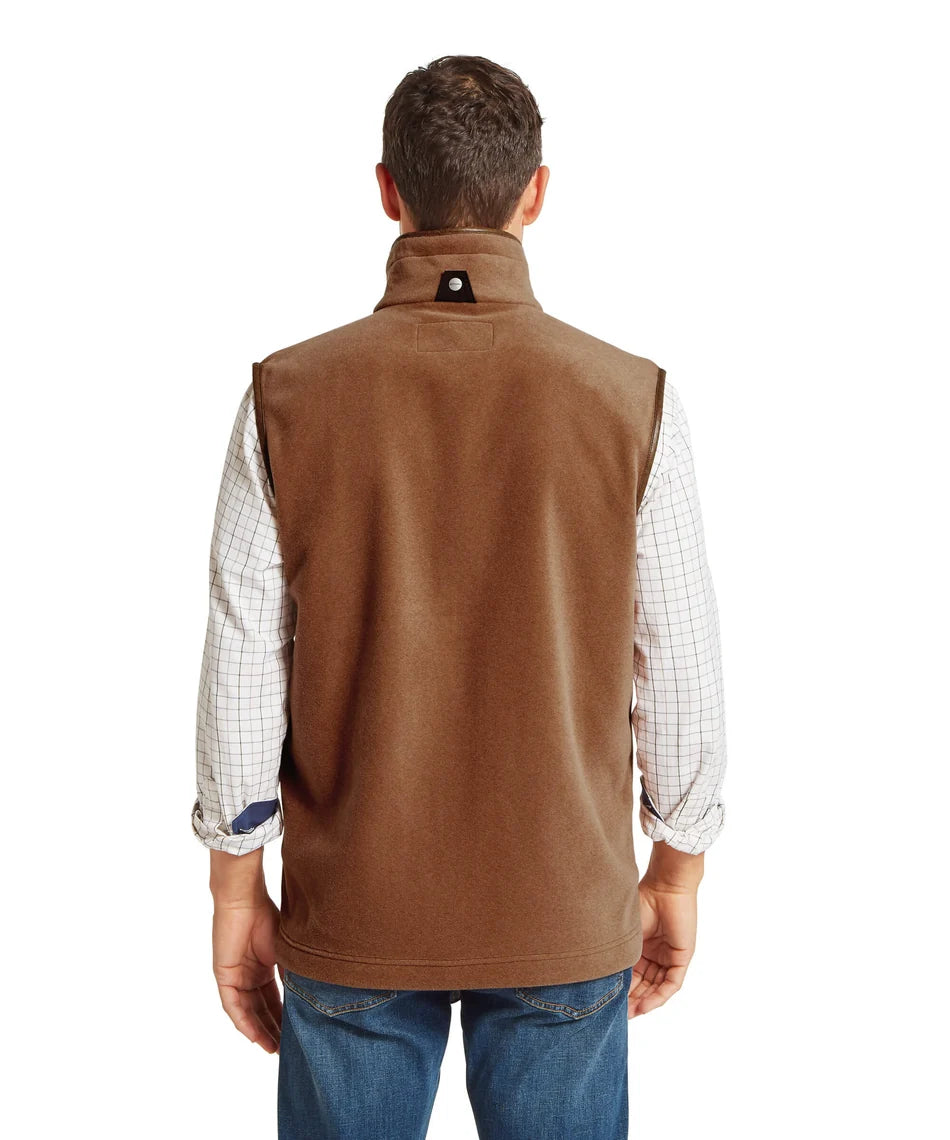 Schöffel, the Oakham Fleece Gilet in Toffee