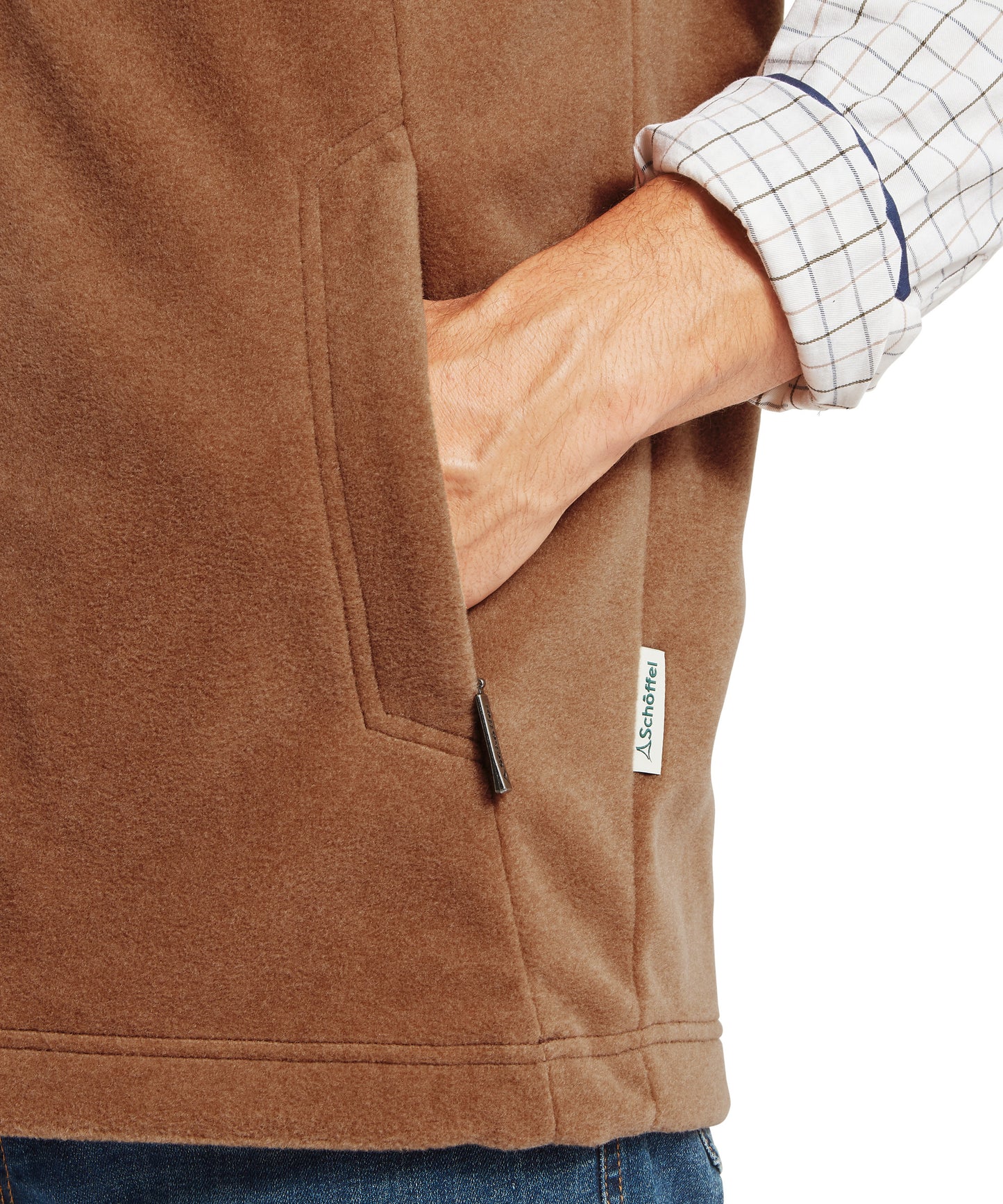 Schoffel, the Oakham Fleece Gilet in Toffee