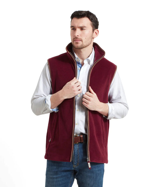 Schoffel, Oakham Fleece Gilet - (Claret)