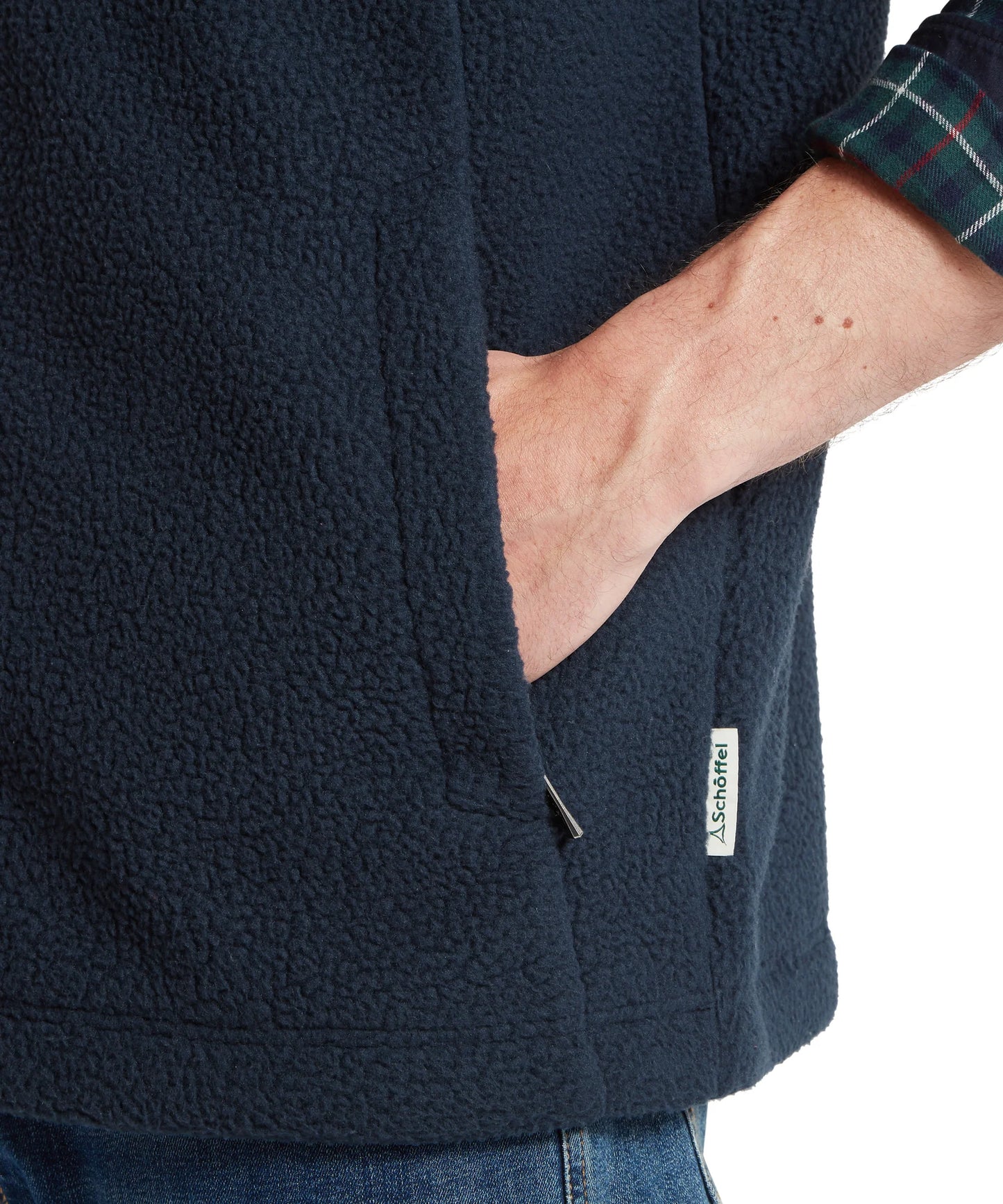 Schoffel Mens Countrywear, the Oakham Retro Fleece Gilet in True Navy