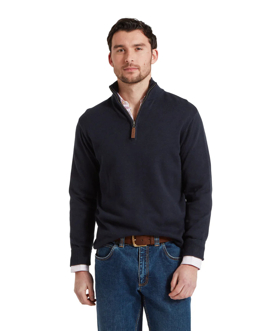 Schoffel, the Porthmeor Pima Cotton 1/4 Zip Jumper