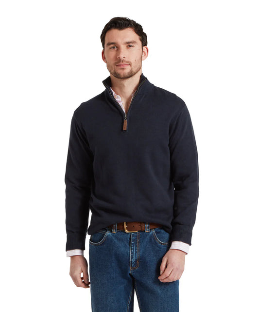 Schoffel, the Porthmeor Pima Cotton 1/4 Zip Jumper