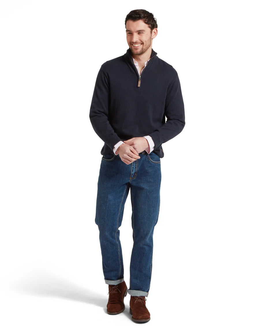 Schöffel, the Porthmeor Pima Cotton 1/4 Zip Jumper