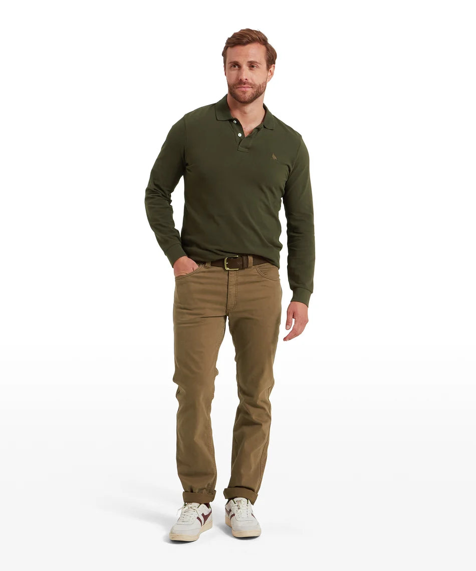 Schöffel, St Ives Long Sleeve Polo Shirt - (Forest)