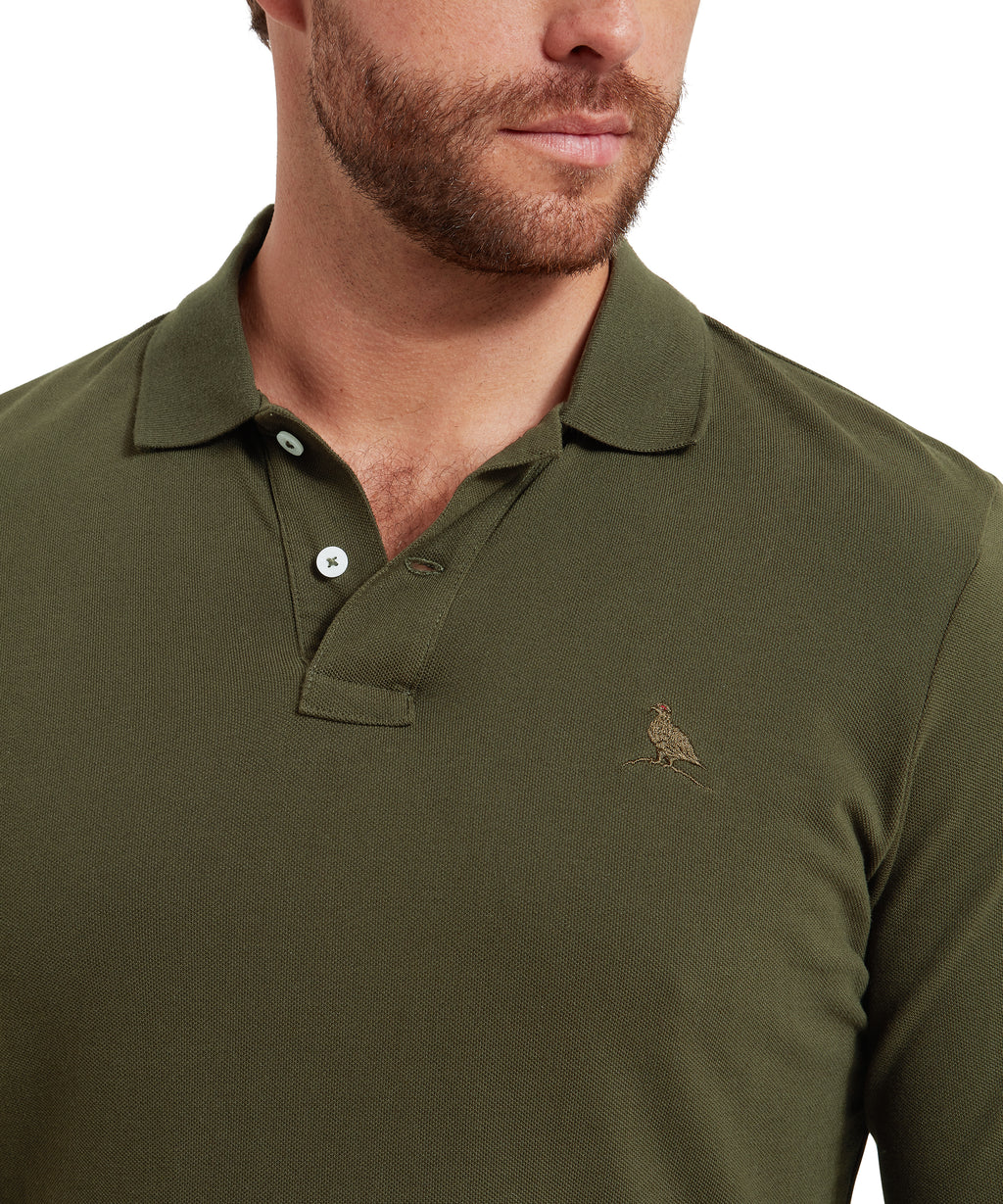 Schoffel, St Ives Long Sleeve Polo Shirt - (Forest)