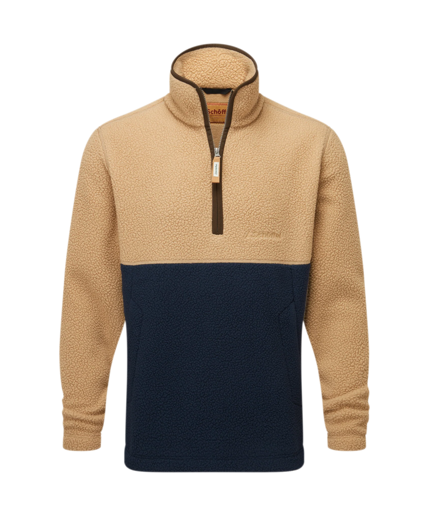 Schoffel Mens Countrywear, the Berkeley Retro Fleece in True Navy/Tan