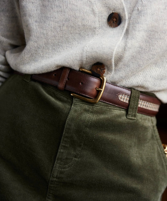 Schoffel Ladies Countrywear, the Hartington Belt in Houndstooth Tweed