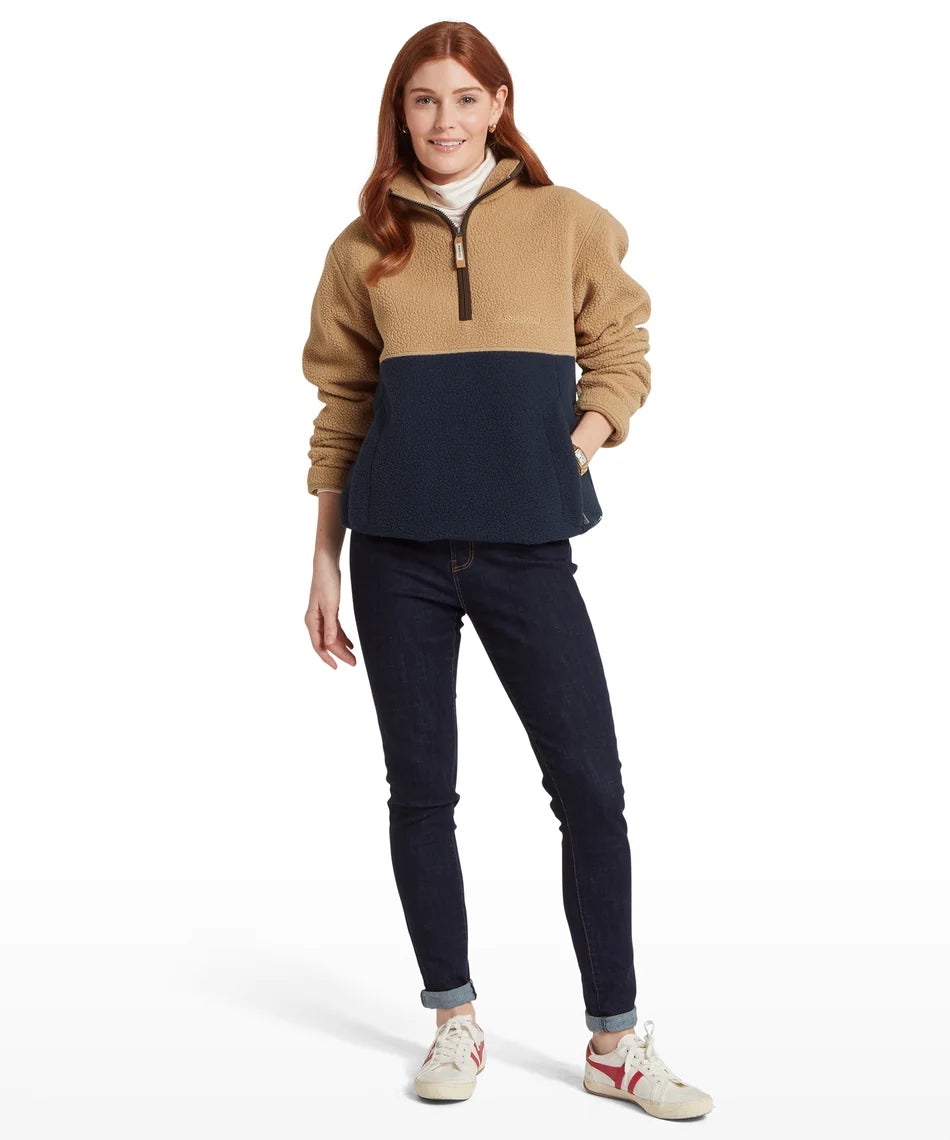 Schöffel Mens Countrywear, the Berkeley Retro Fleece in True Navy/Tan