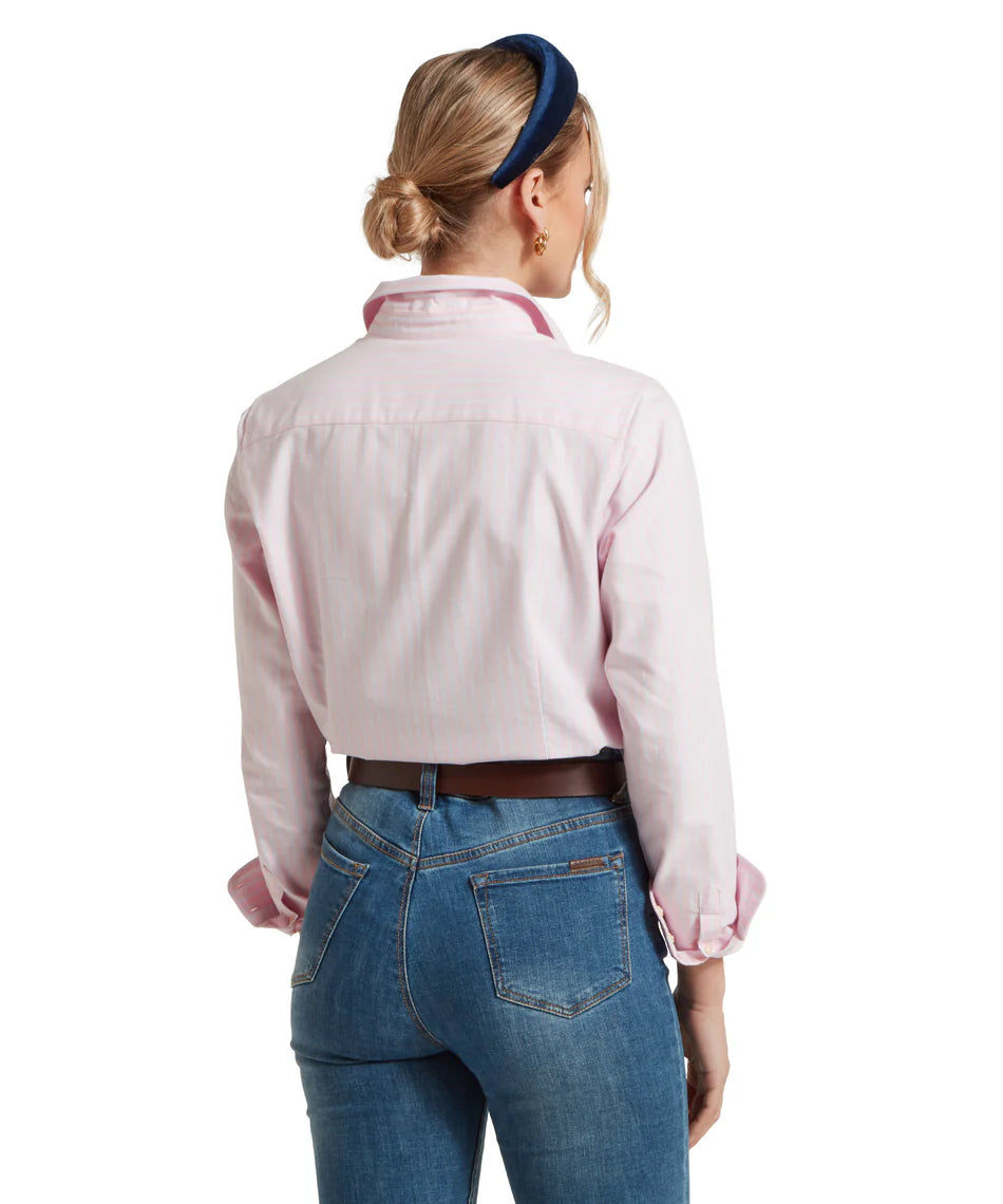 Schoffel Shirts , the Cley Soft Oxford Shirt (Pink/Blue Stripe)