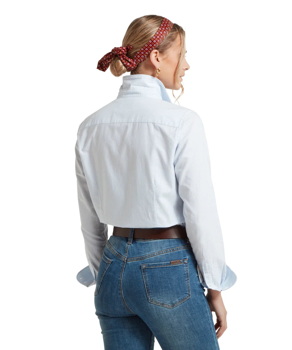 Schöffel Shirts , the Cley Soft Oxford Shirt (Pale Blue Stripe)