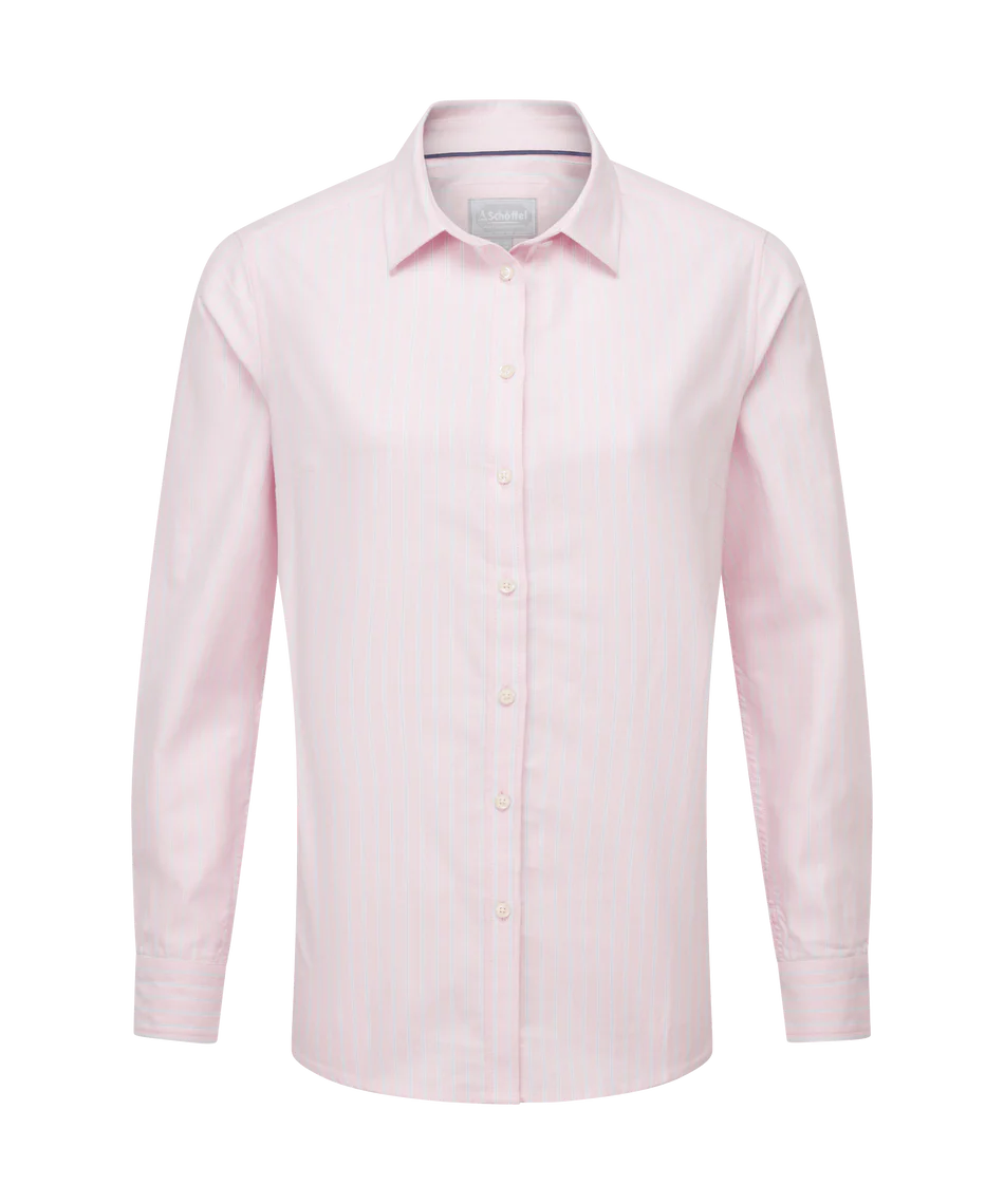 Schoffel Shirts , the Cley Soft Oxford Shirt (Pink/Blue Stripe)