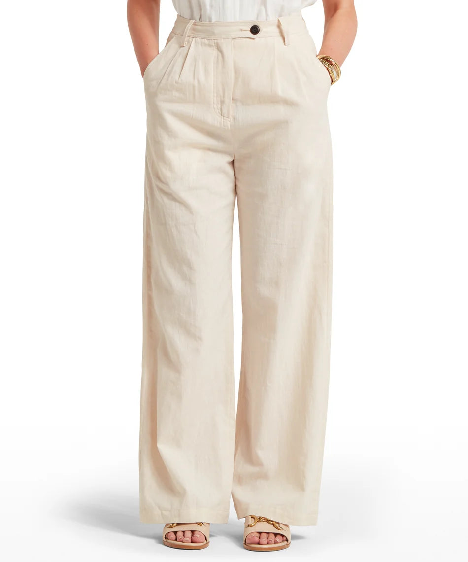 Schöffel Chinos , the Dahlia Linen Trousers (Oat)