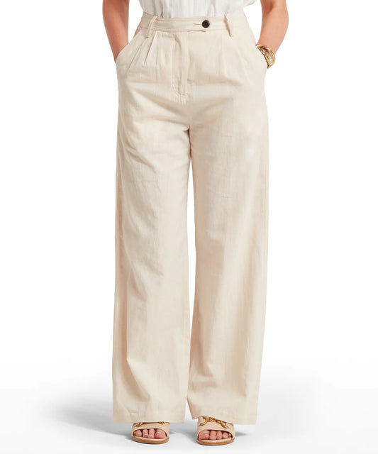 Schöffel Chinos , the Dahlia Linen Trousers (Oat)