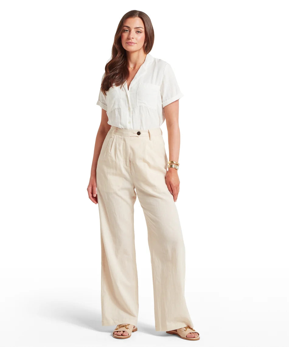 Schöffel Chinos , the Dahlia Linen Trousers (Oat)