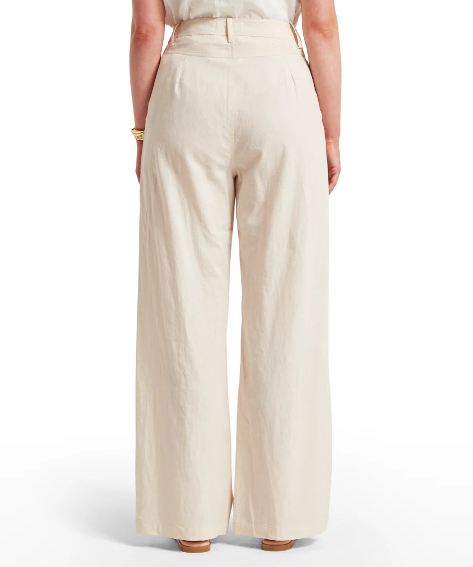 Schöffel Chinos , the Dahlia Linen Trousers (Oat)