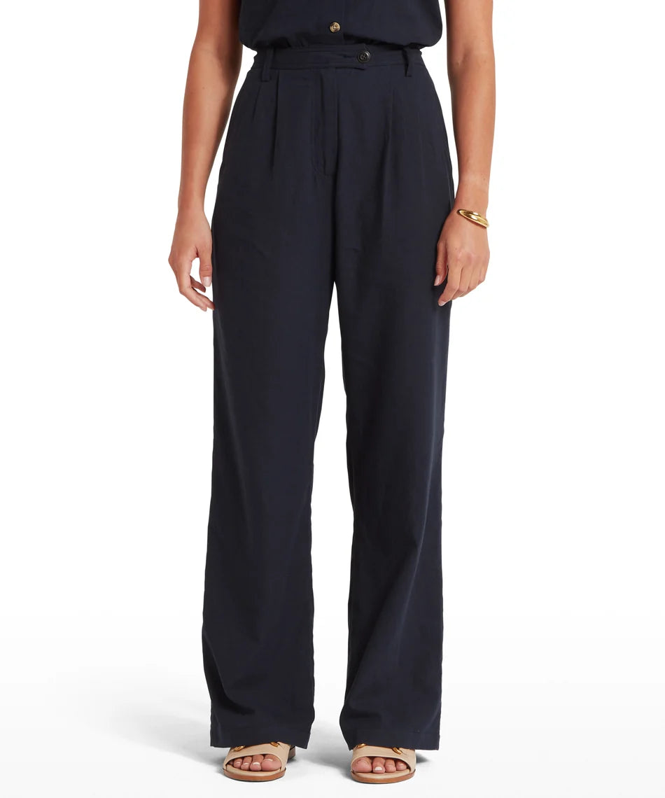 Schöffel Chinos , the Dahlia Linen Trousers (Navy)