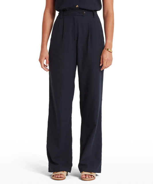 Schöffel Chinos , the Dahlia Linen Trousers (Navy)