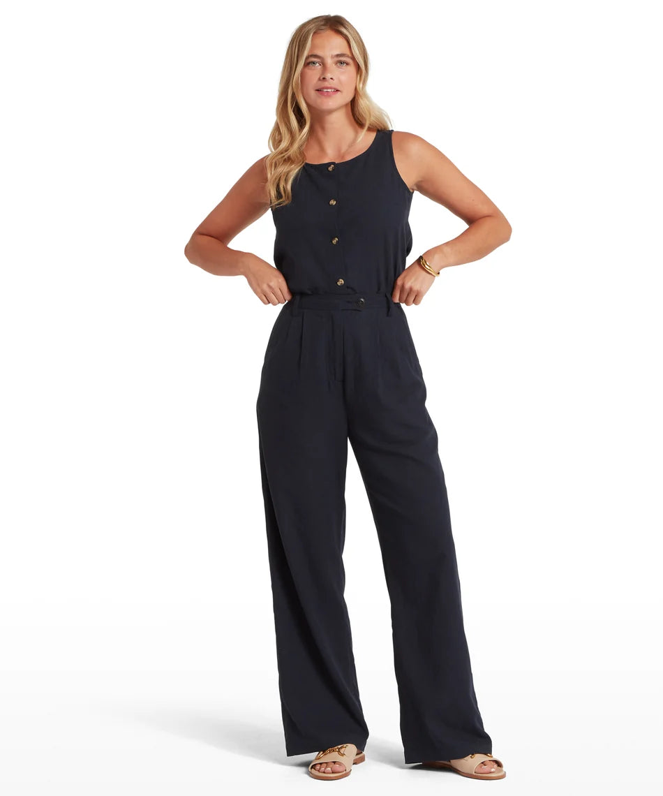 Schöffel Chinos , the Dahlia Linen Trousers (Navy)