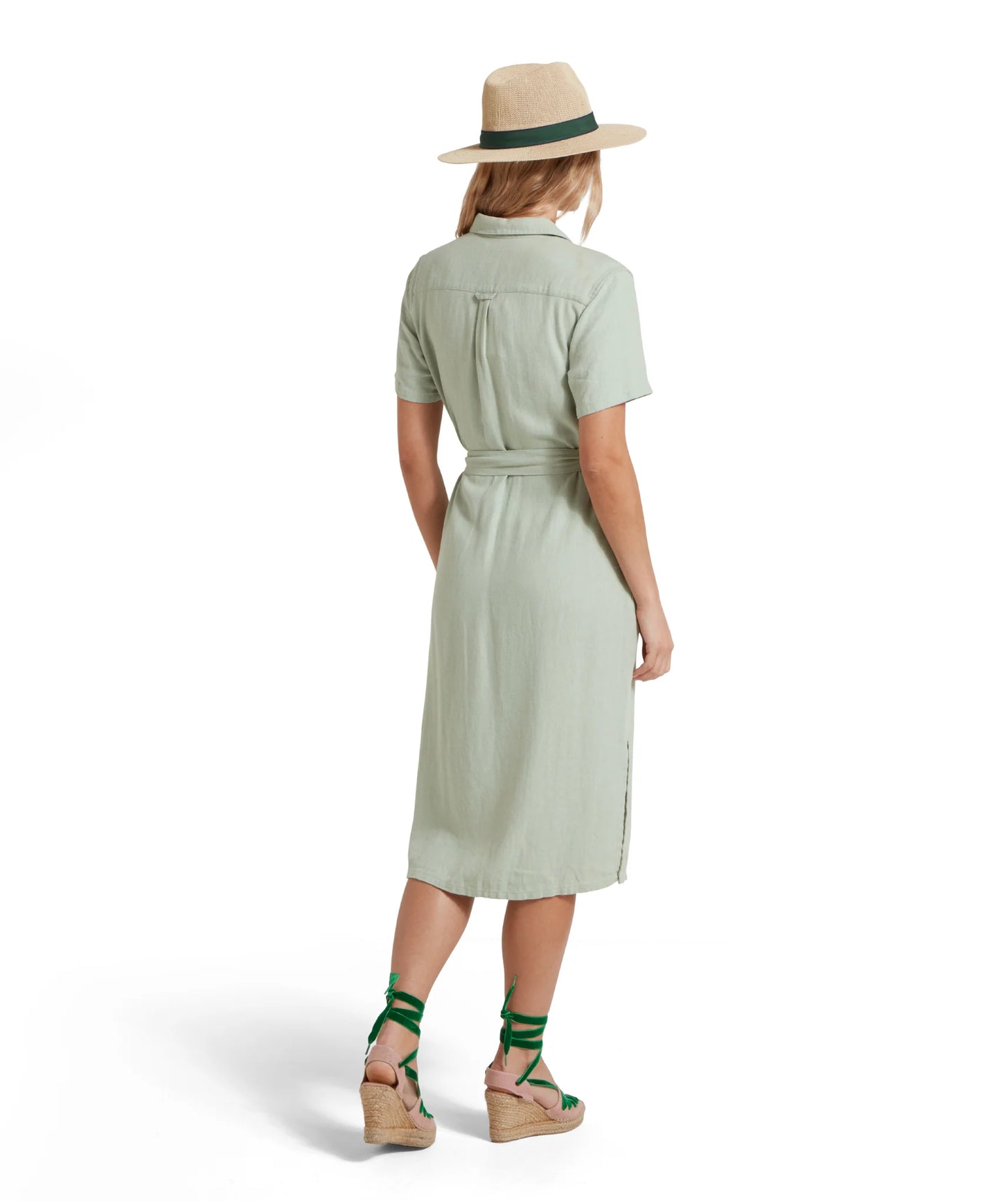 Schoffel Ladies, the Daisy Linen Dress in Aqua Grey