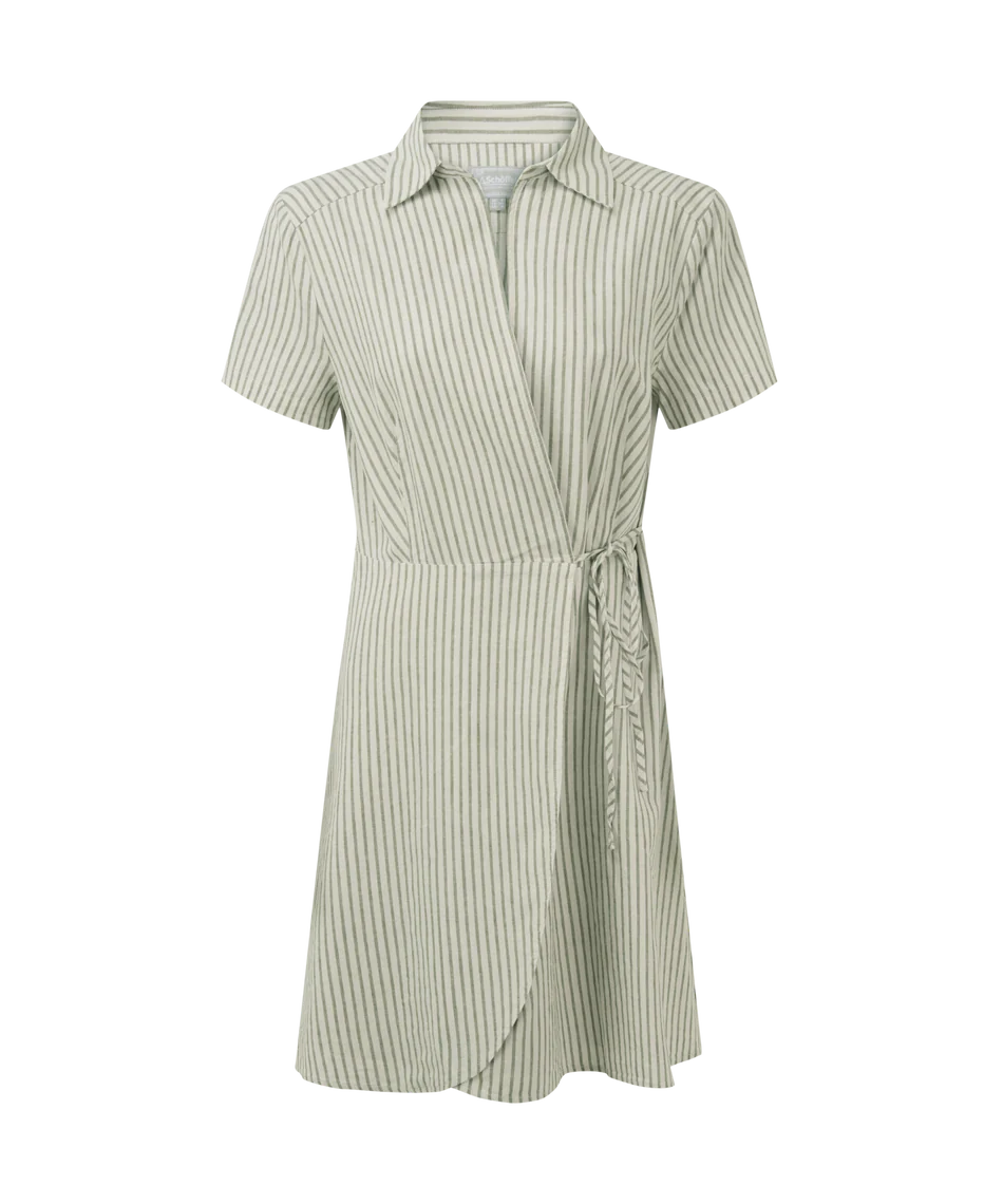 Schoffel Dress , the Fleur Linen Dress (Agave Green Stripe)