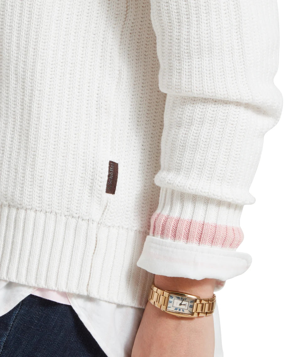 Schöffel Ladies, the Hambledon Jumper in Soft White/Blush