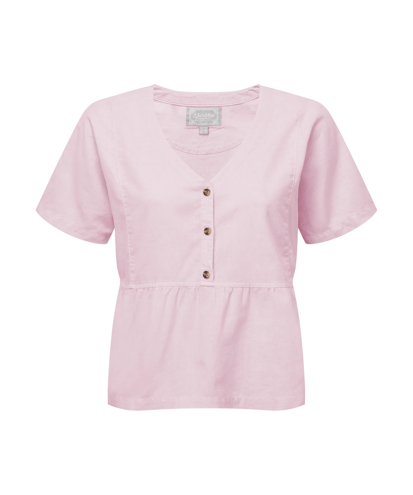 Schoffel Ladies, the Lavenham Linen Top in Pale Pink