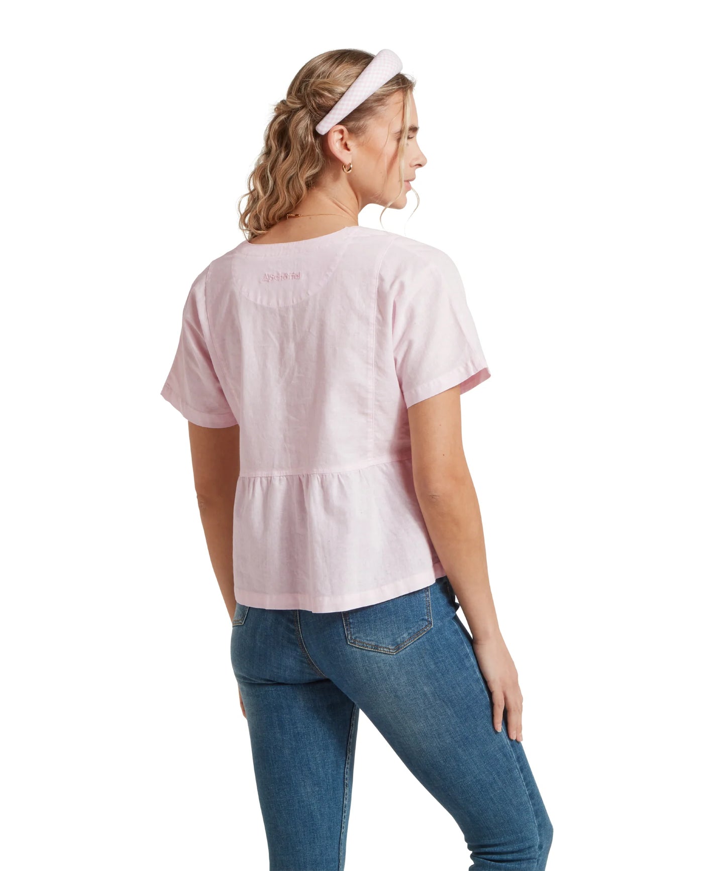 Schoffel Ladies, the Lavenham Linen Top in Pale Pink
