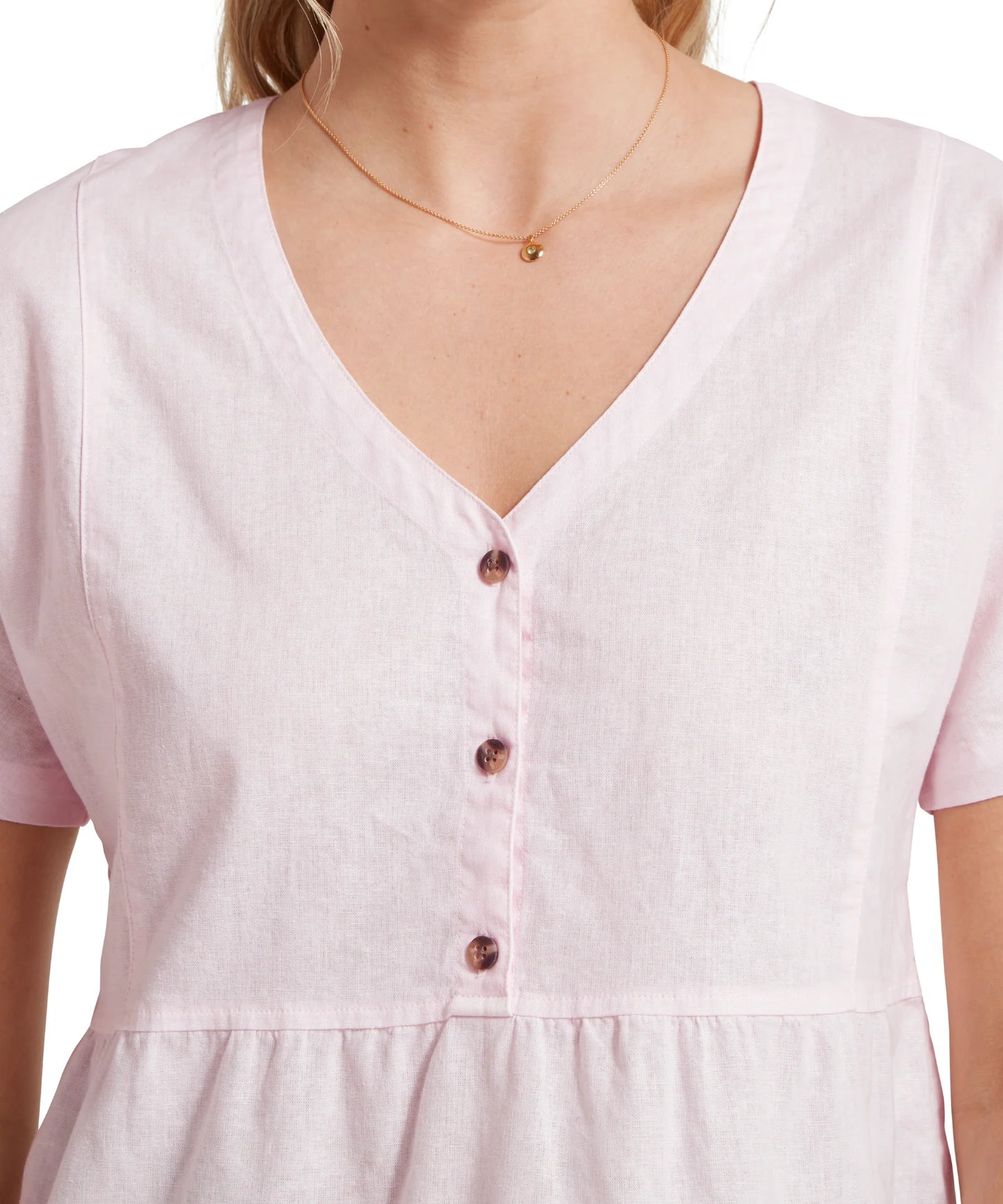 Schoffel Ladies, the Lavenham Linen Top in Pale Pink