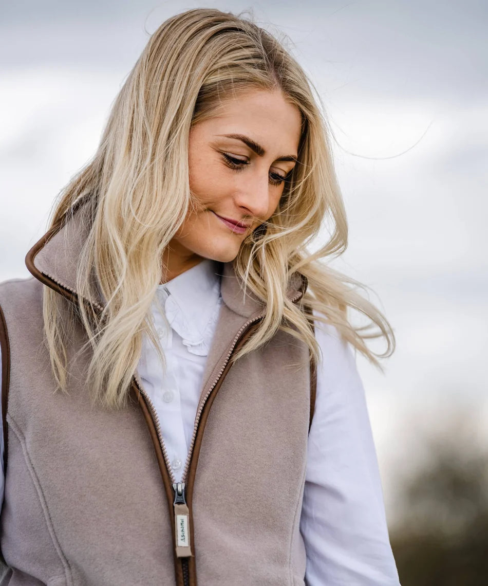 Schöffel Ladies Countrywear, the Lyndon II Fleece Gilet in Mushroom