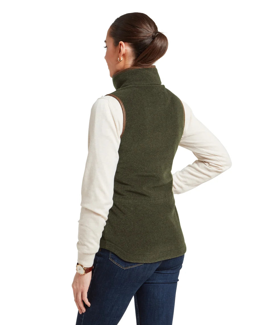 Schöffel Ladies Countrywear, the Lyndon II Fleece Gilet in Dark Olive