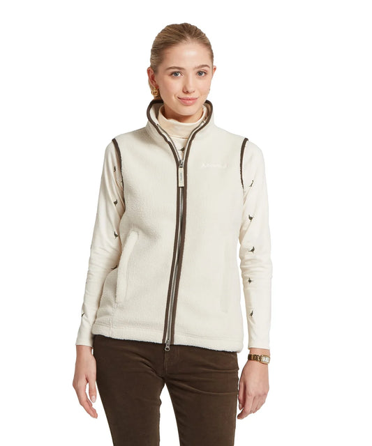 Schöffel, the Lyndon Retro Fleece Gilet in Soft White