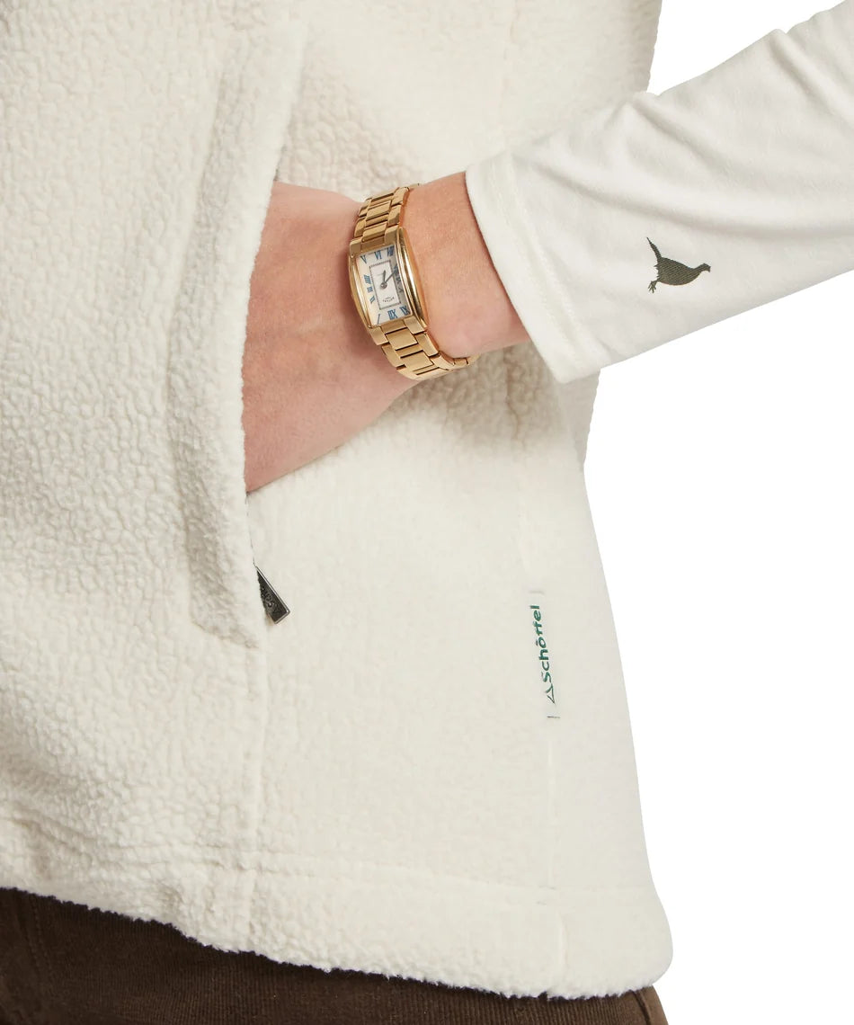 Schöffel, the Lyndon Retro Fleece Gilet in Soft White